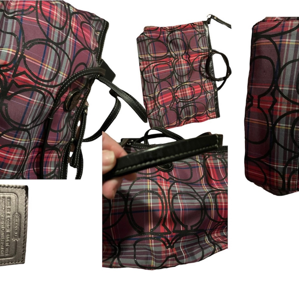 Coach Purple & Pink Tartan Plaid purse